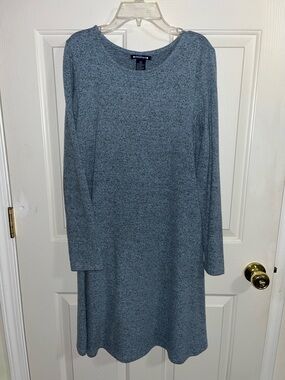 Architect Heathered Blue Long-Sleeve A-Line Knit Dress